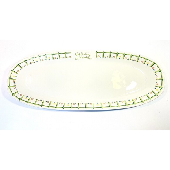 Philippe Deshoulieres Large Serving Platter Lourioux France Porcelain Garden Wow - Picture 1 of 11